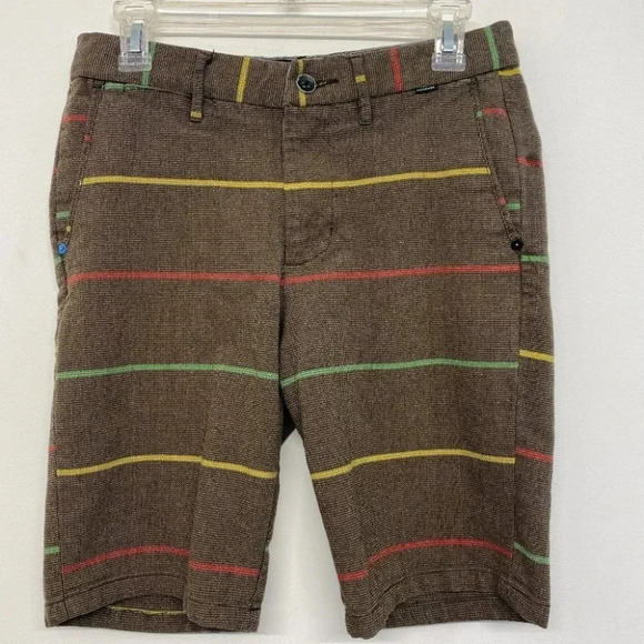 Hurley Striped Brown Shorts 29 - Picture 1 of 7
